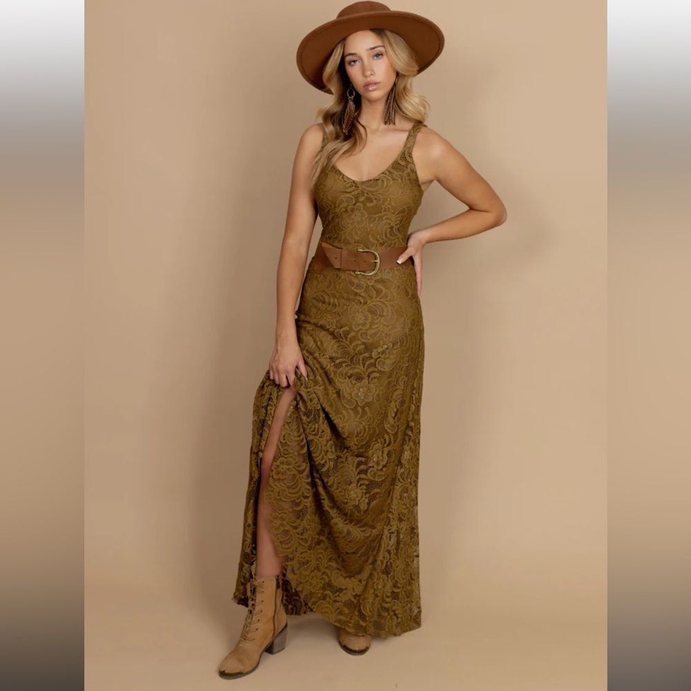 NWOT Joyfolie Carmel Slip Dress in Bistre Size XS